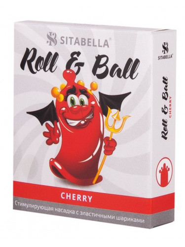 Стимулирующий презерватив-насадка Roll Ball Cherry