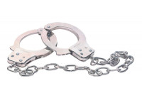 Наручники из металла с длинной цепочкой CHROME HANDCUFFS METAL HANDCUFFS W. KEY