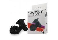 Чёрное эрекционное виброкольцо Sweet Ring с дельфинчиком