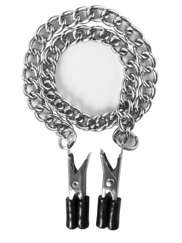 Прищепки для сосков Block Busters Nipple Clamps с цепью