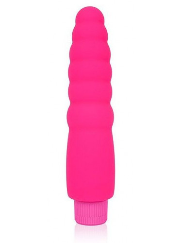 Розовый силиконовый вибратор Cosmo - 15 см.