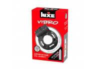 Чёрное эрекционное виброкольцо Luxe VIBRO «Африканский Эль Дьябло» + презерватив