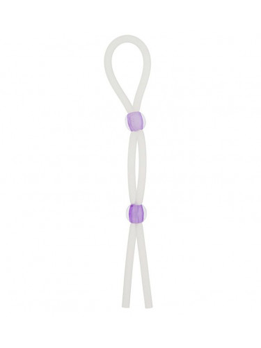 Прозрачное эрекционное кольцо-лассо SILICONE LASSO COCK RING DUAL BEADS