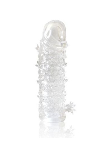 Закрытая прозрачная рельефная насадка Crystal sleeve - 13 см.