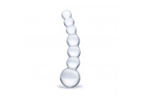 Изогнутный прозрачный стимулятор Beaded Dildo - 13 см.