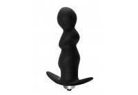 Чёрная фигурная анальная вибропробка Spiral Anal Plug - 12 см.
