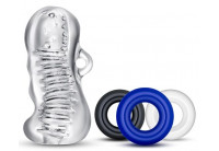 Набор для мужчин Jerk Off: мастурбатор и 3 эрекционных кольца