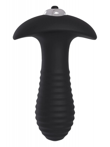 Черный анальный вибромассажер Single Speed Spiral Plug - 11 см.