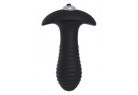 Черный анальный вибромассажер Single Speed Spiral Plug - 11 см.