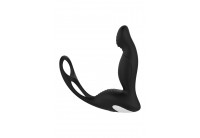Черный вибромассажер простаты P-PLEASER W ERECTION ENHANCE