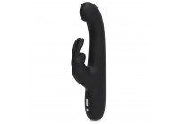 Чёрный вибратор Slimline G-Spot Rechargeable Rabbit Vibrator - 24,1 см.