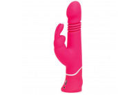 Розовый вибратор Thrusting Realistic Rechargeable Rabbit Vibrator с имитацией толчков - 22,8 см.