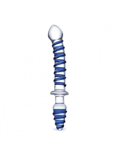 Двусторонний фаллоимитатор с анальной пробкой Mr. Swirly Dildo Butt Plug - 25 см.