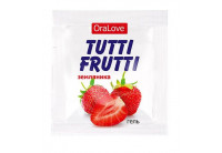 Саше гель-смазки Tutti-frutti с земляничным вкусом - 4 гр.