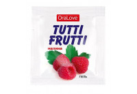 Саше гель-смазки Tutti-frutti с малиновым вкусом - 4 гр.