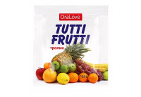 Саше гель-смазки Tutti-frutti со вкусом тропических фруктов - 4 гр.