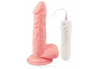 Телесный вибратор 7 Vibrating Dong with Vibrating Balls - 16 см.