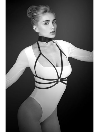 Черная упряжь на грудь Julia