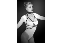 Черная упряжь на грудь Julia