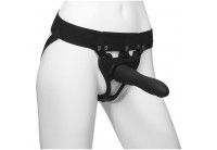 Черный полый страпон с креплением Body Extensions BE Strong - 19,05 см.