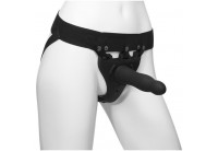 Черный полый вибрострапон Body Extensions BE Aroused - 17,78 см.