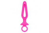 Розовая силиконовая пробка с прорезью Silicone Groove Probe - 10,25 см.