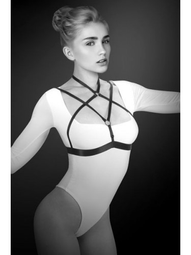 Черная упряжь на грудь Alyssa