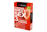 Презервативы для орального секса DOMINO Sweet Sex с ароматом клубничного коктейля - 3 шт.