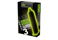 Презервативы DOMINO Neon Green со светящимся в темноте кончиком - 3 шт.