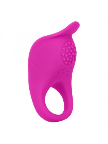 Ярко-розовое эрекционное виброкольцо Silicone Rechargeable Teasing Enhancer