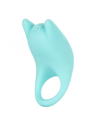 Нежно-голубое перезаряжаемое эрекционное кольцо Silicone Rechargeable Dual Exciter Enhancer