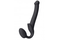 Черный безремневой страпон Silicone Bendable Strap-On - size S