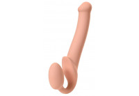 Телесный безремневой страпон Silicone Bendable Strap-On - size M