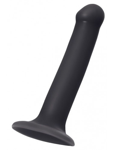 Черный фаллос на присоске Silicone Bendable Dildo M - 18 см.