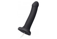 Черный фаллос с имитацией эякуляции Silicon Cum Dildo L - 19,6 см.