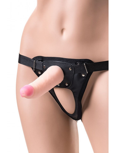 Телесный страпон на трусиках Realstick Jax - 17,9 см.