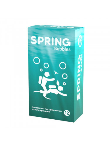 Презервативы SPRING BUBBLES с пупырышками - 12 шт.
