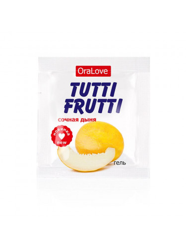 Саше гель-смазки Tutti-frutti со вкусом сочной дыни - 4 гр.