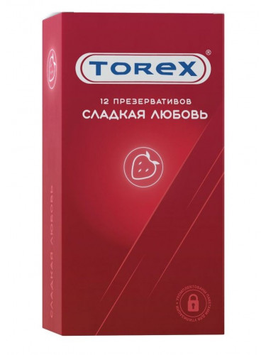 Презервативы Torex Сладкая любовь с ароматом клубники - 12 шт.