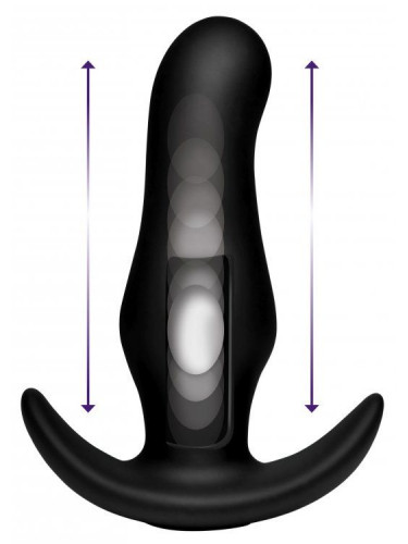Черная анальная вибропробка Kinetic Thumping 7X Prostate Anal Plug - 13,3 см.