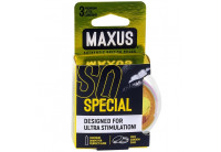 Презервативы с точками и рёбрами в пластиковом кейсе MAXUS AIR Special - 3 шт.