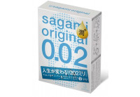 Ультратонкие презервативы Sagami Original 0.02 Extra Lub с увеличенным количеством смазки - 3 шт.