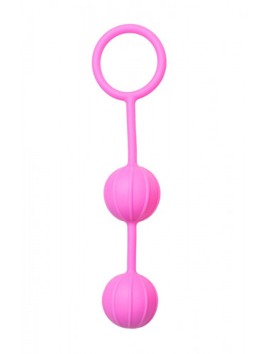 Розовые вагинальные шарики с ребрышками Roze Love Balls