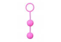 Розовые вагинальные шарики с ребрышками Roze Love Balls