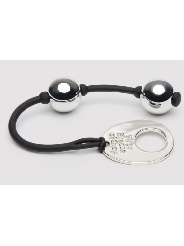 Серебристые шарики Inner Goddess Mini Silver Pleasure Balls 85g на черном силиконовом шнурке