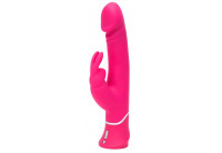 Розовый вибратор-кролик Realistic Dual Density Rechargeable Rabbit Vibrator - 25,5 см.