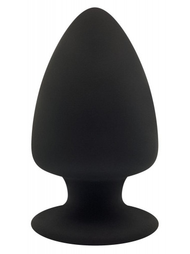 Черная анальная втулка Premium Silicone Plug M - 11 см.