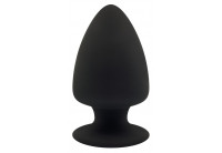 Черная анальная втулка Premium Silicone Plug M - 11 см.