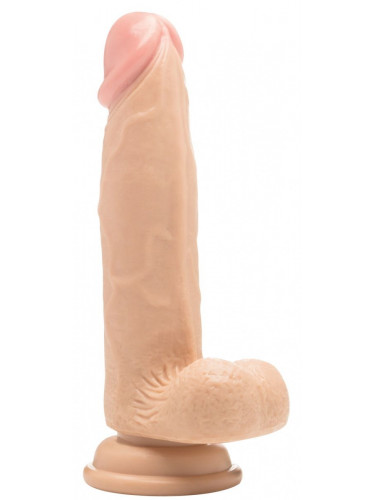 Телесный фаллоимитатор Realistic Cock 8 With Scrotum - 20 см.