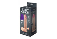 Телесный вибромассажёр-реалистик BEST COCK 7 - 20 см.